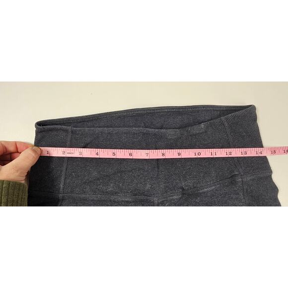 Lululemon sz 6 dark grey ribbed knit leggings full ankle lounge performance - Picture 6 of 8